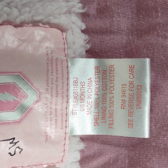 Protection System floral pink and white Lightweight sweater jacket with mittens - Picture 8 of 15